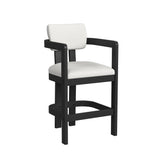 Portland - Arm Barstool (Set of 2) - Black / White