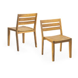Outdoor Dining Side Chair (Set of 2) - Teak Finish