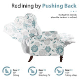 Push Back Recliner Chair Upholstered Recliner Armchair With Classic Wing Back And Solid Gourd-Shaped Legs