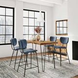 Nature's Edge - 5 Piece Counter Set With Modern Barstools - Natural