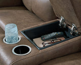 Beckley Place - Earth - Power Reclining Loveseat With Console / Adjustable Headrest