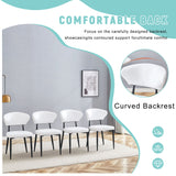 Minimalist Ergonomic Dining Chair With Curved Backres (Set of 4)