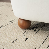 Modern Low Back Accent Upholstered Armless Living Room Chairs, Round Feet