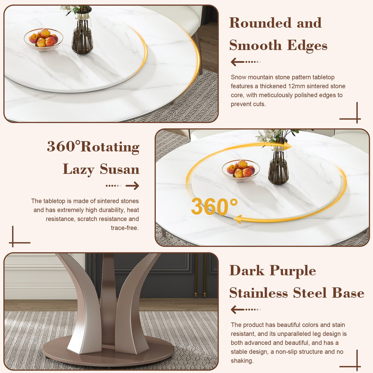 Table With Rotating Tray Scratch & Heat For Kitchen & Restaurant(Table Only - White