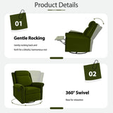 360 Degrees Swivel Recliner Manual Rocking Recliner Home With Adjustable Backrest