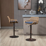 Modern Swivel Bar Stools Adjustable Counter Chairs With Footrest (Set of 2)