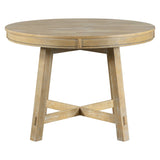 Gia - Round Extendable Dining Table With 16" Leaf Wood