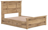 Makidern - Panel Storage Bed With Under Bed Storage Unit