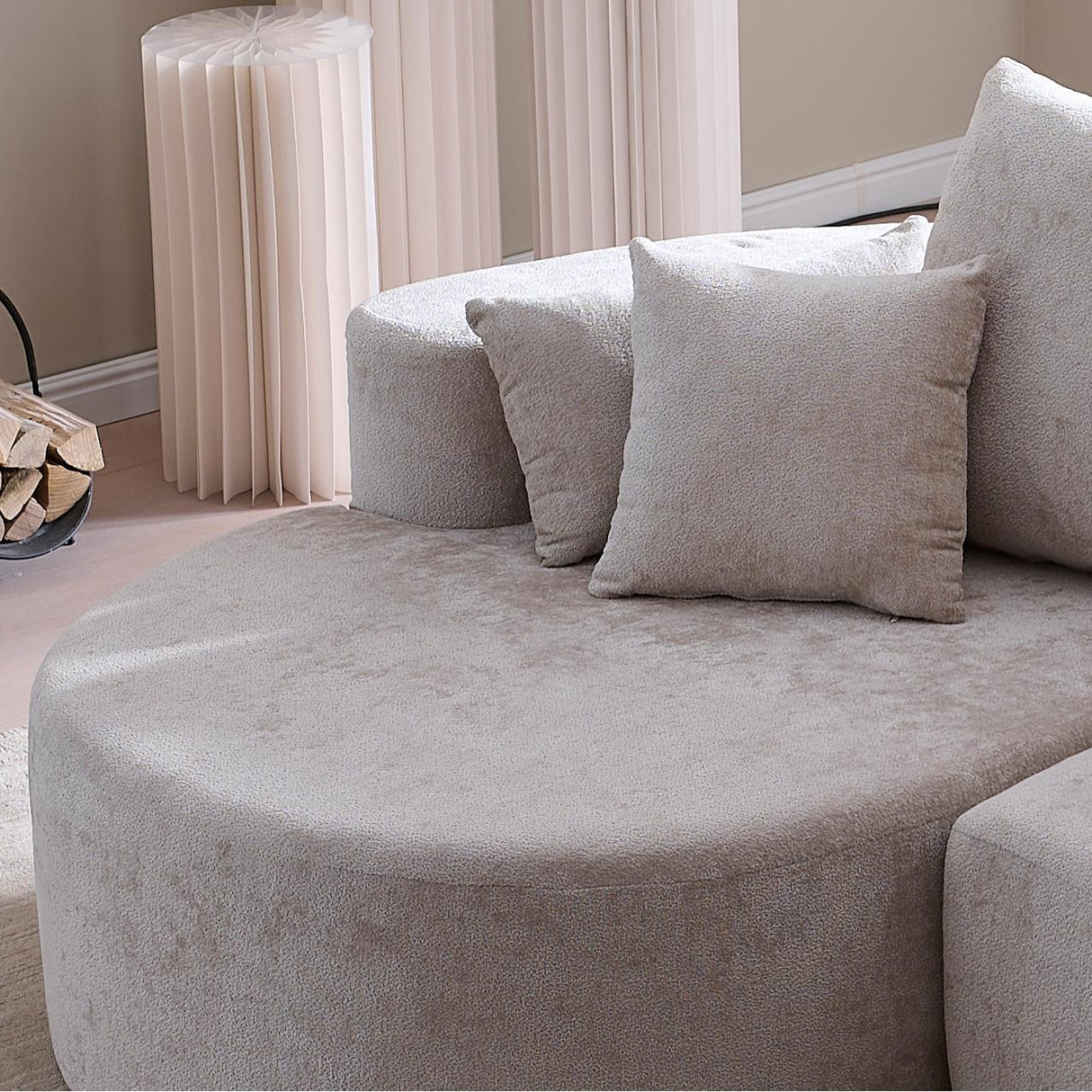 2 Piece Fabric Cloud Curved Sectional Sofa With Chaise For Living Room