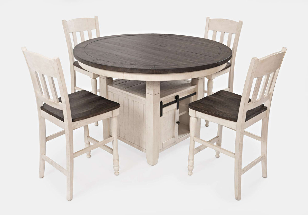 Madison County - Round Counter Set With Slatback Stools