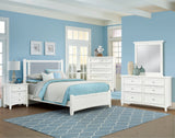 Bonanza - Ocean Blue Upholstered Bed With Mansion Footboard