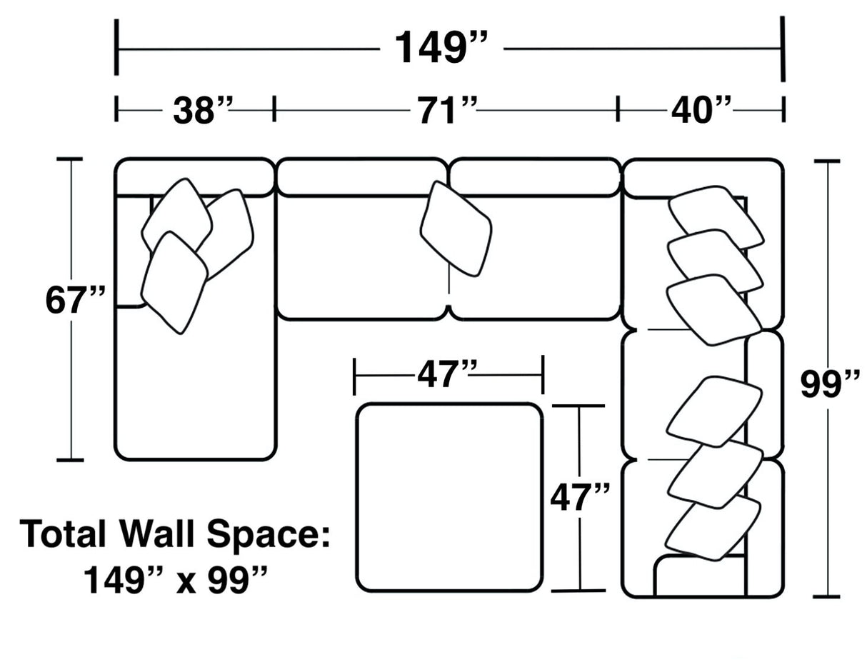 Crawford - Sectional With Ottoman And Pillows