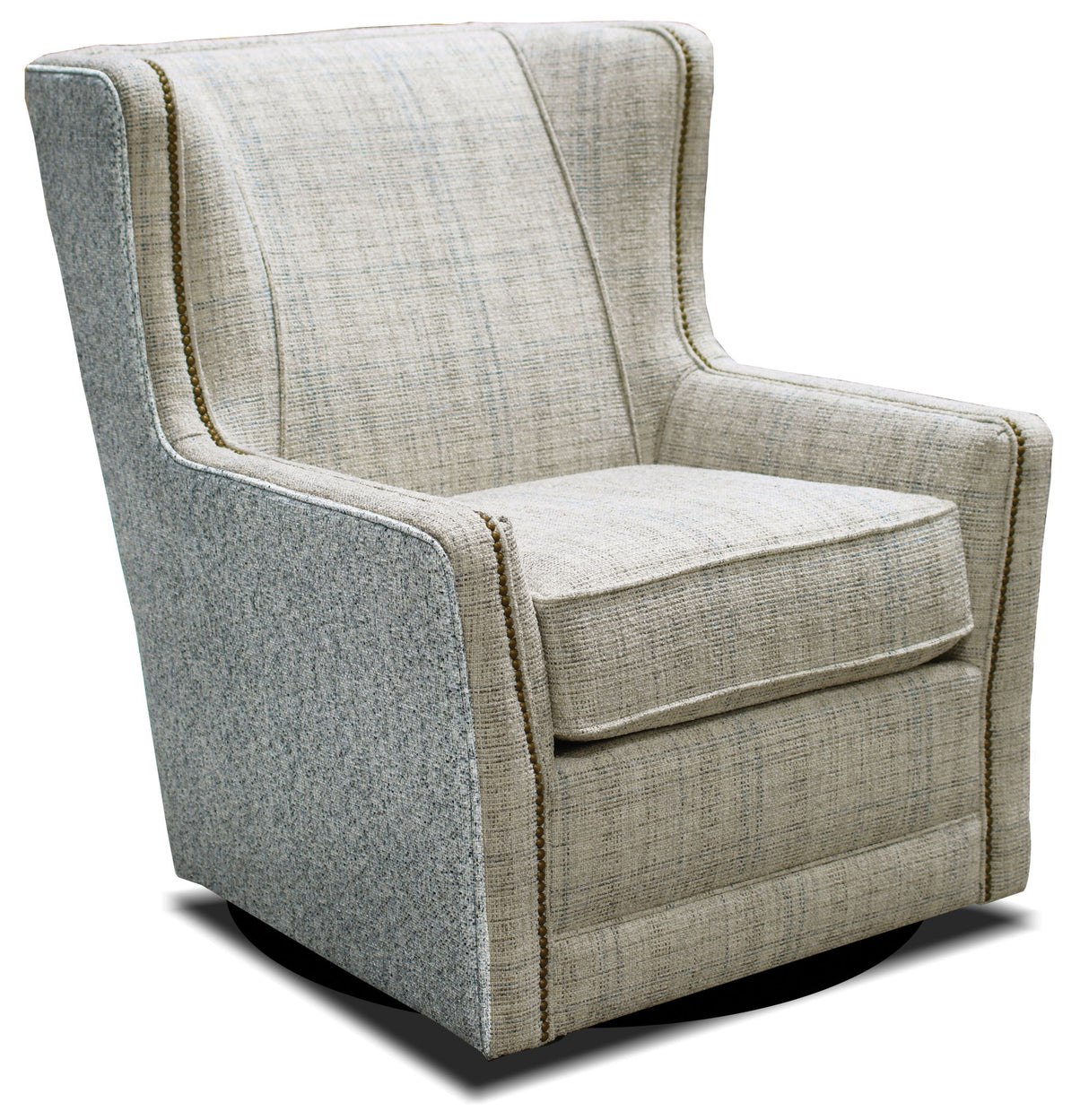 Willow - Swivel Chair With Nails, 2 Fabrics