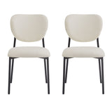 Modern Upholstered Dining Chairs With Metal Legs (Set of 2) - Beige