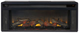 Foyland - 83" TV Stand With Electric Infrared Fireplace Insert - Black / Brown