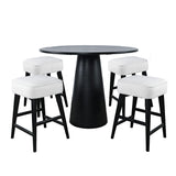 Nash - 5 Piece Dining Set, Counter Table With 4 Backless Stools