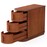 3 Drawer End Table, Semi Oval For Living Classic Accent Furniture - Walnut