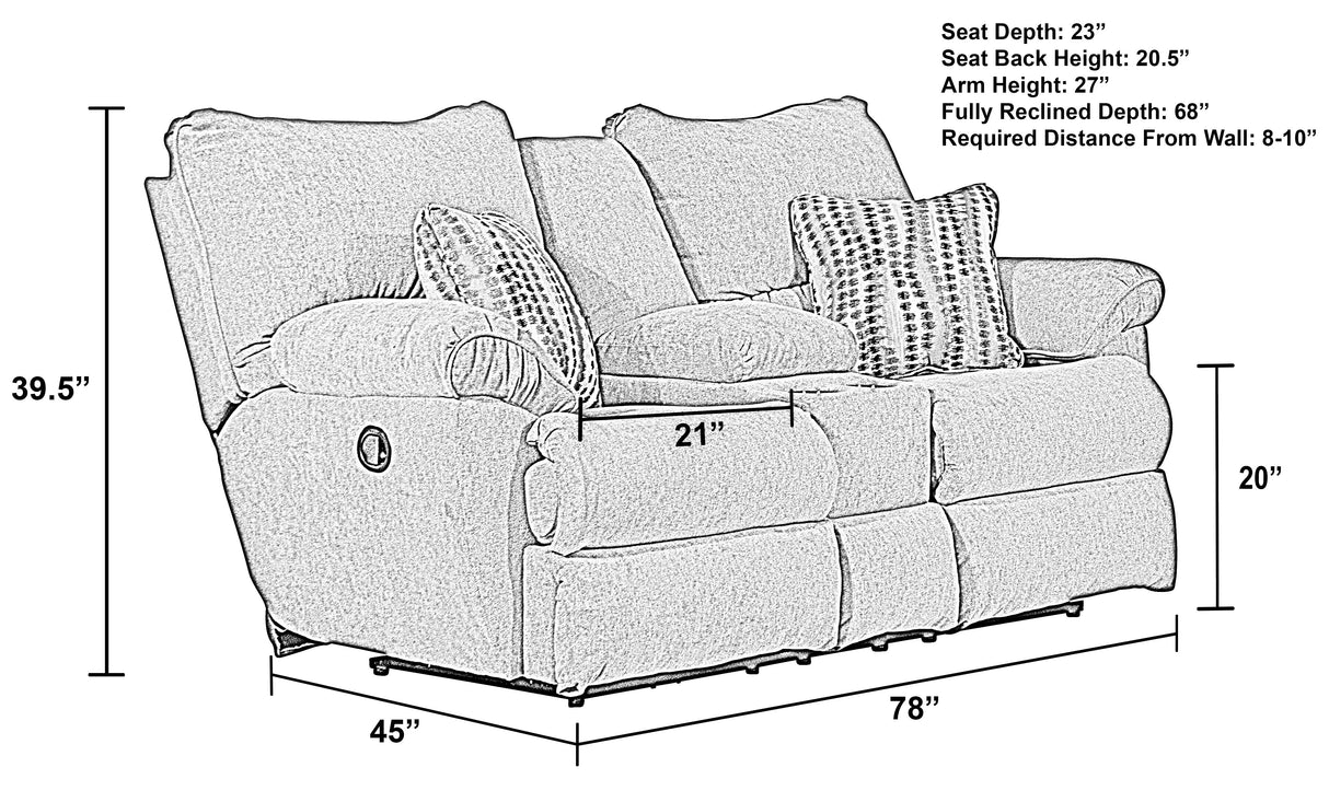 Sadler - Lay Flat Reclining Console Loveseat