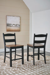 Valebeck - Barstool (Set of 2) - Black / Brown
