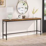 Tribesigns - Extra Long Console Table - Brown / Black