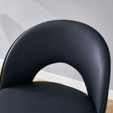 Modern Upholstered 360° Rotatable Bar Chair With Metal Legs For Dining Room (Set of 2)