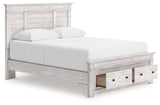 Makidern - Panel Storage Bed With Storage Footboard