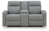 Gauntlet - Sterling - Double Recline Loveseat With Console