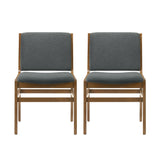 Contemporary Dining Chair Set Upholstered Fabric With Rubberwood Frame