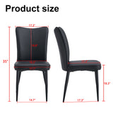 Modern Chair Set 4 Pieces With Vertical Backrest Design For Kitchen And Living Rooms - Black