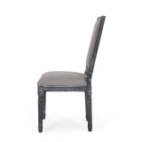 French Country Style Dining Chair With Upholstered Seating And Fluted Legs