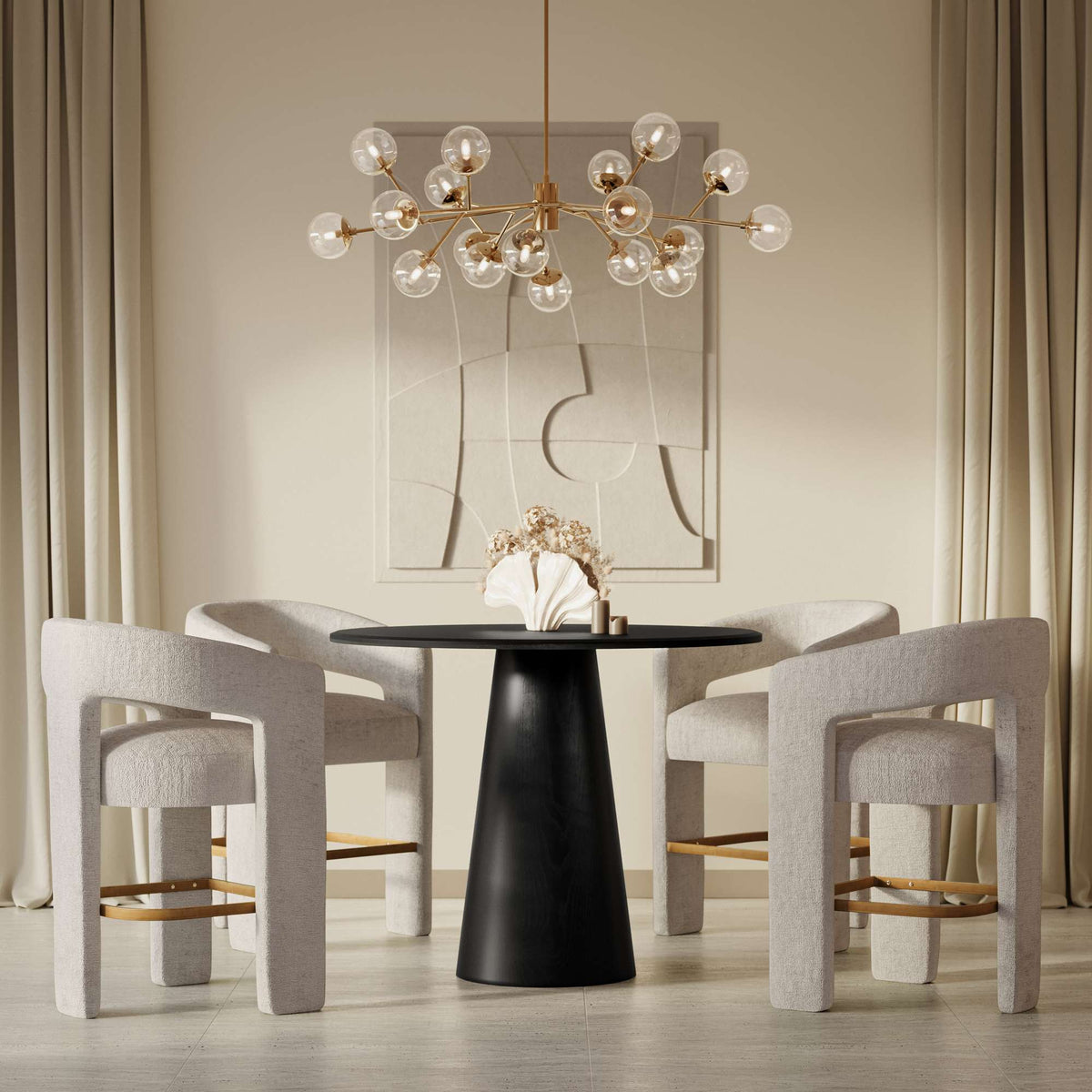 Gwen - 5 Piece Counter Dining Set - Black Table