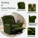 360 Degrees Swivel Recliner Manual Rocking Recliner Home With Adjustable Backrest