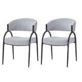 Contemporary Upholstered Dining Chairs With Metal Legs (Set of 2)
