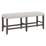 Willow Creek - Counter Bench - Distressed Brown / Beige