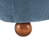 Modern Low Back Accent Upholstered Armless Living Room Chairs, Round Feet