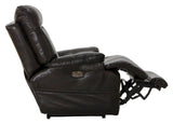 Naples - Power Lay Flat Recliner With Extended Ottoman - Chocolate