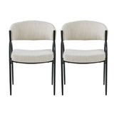 Contemporary Upholstered Dining Chairs With Metal Legs (Set of 2)