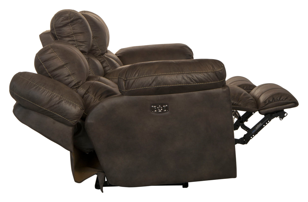 Ferrington - Power Lay Flat Reclining Console Loveseat with Power Adjustable Headrest & Lumbar