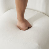 Modern Low Back Accent Upholstered Armless Living Room Chairs, Round Feet