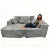 Corner Combination Sofa Sectional Couch With Soft Plush Fabric
