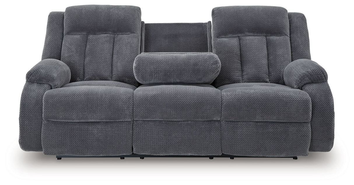Observation - Steel - Reclining Power Sofa With Drop Down Table