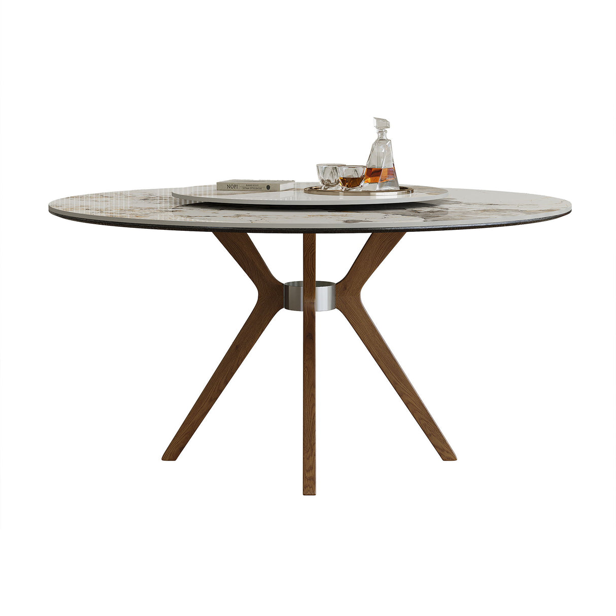 Modern Sintered Stone Dining Table Set With Chairs