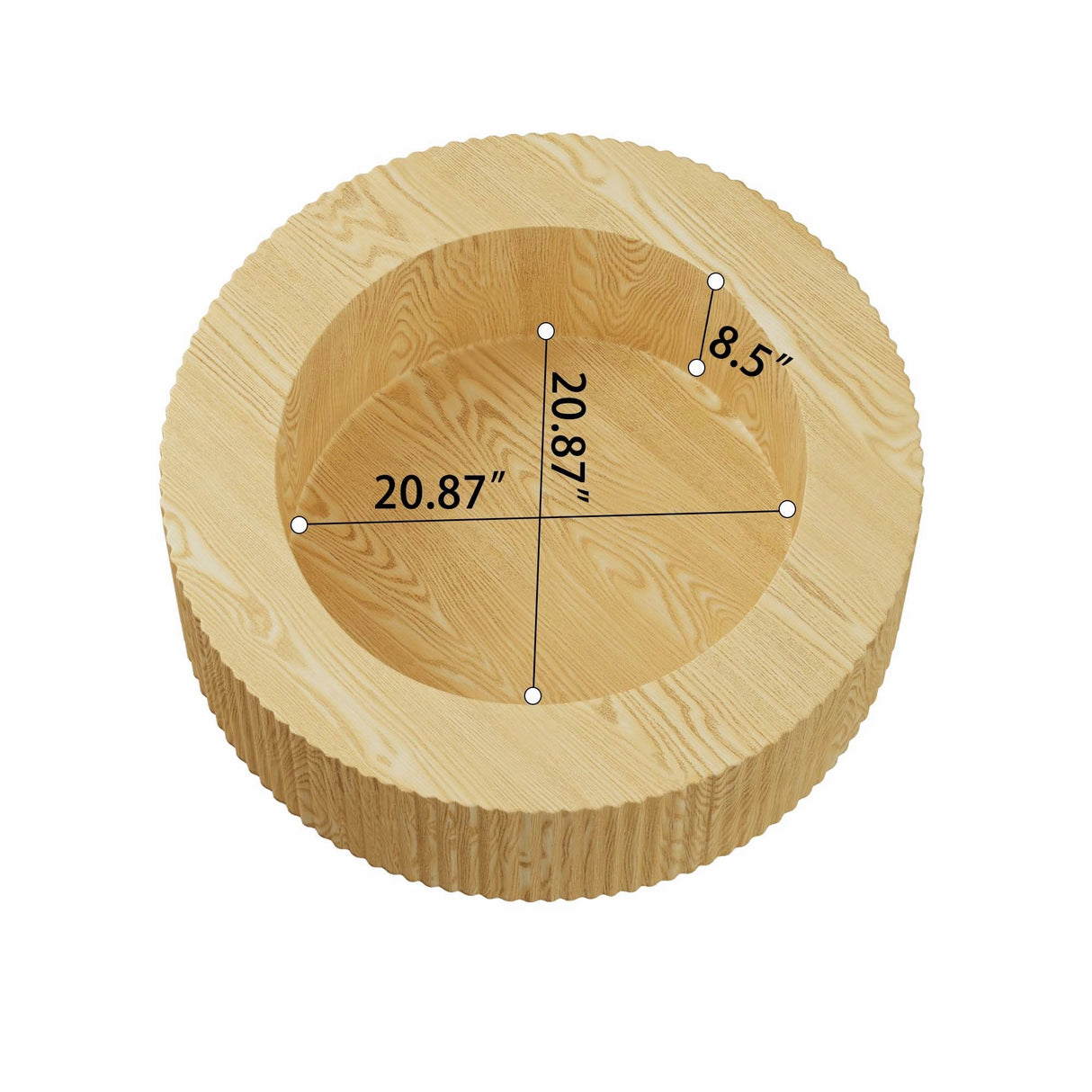 Modern Circular Coffee Table With Stripe Design And Storage Space