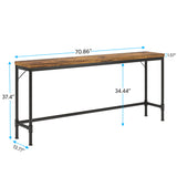 Tribesigns - Extra Long Console Table - Brown / Black