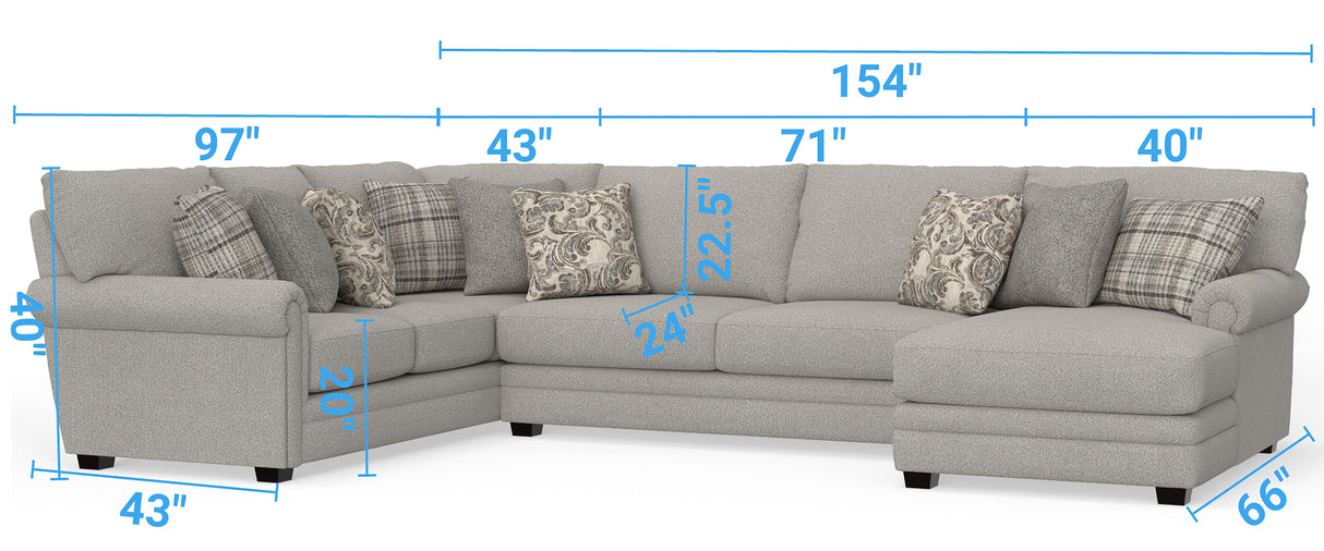 Livingston - Sectional With Comfort Coil Seating And Accent Pillows