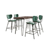 Nature's Edge - 5 Piece Counter Set With Modern Barstools - Slate