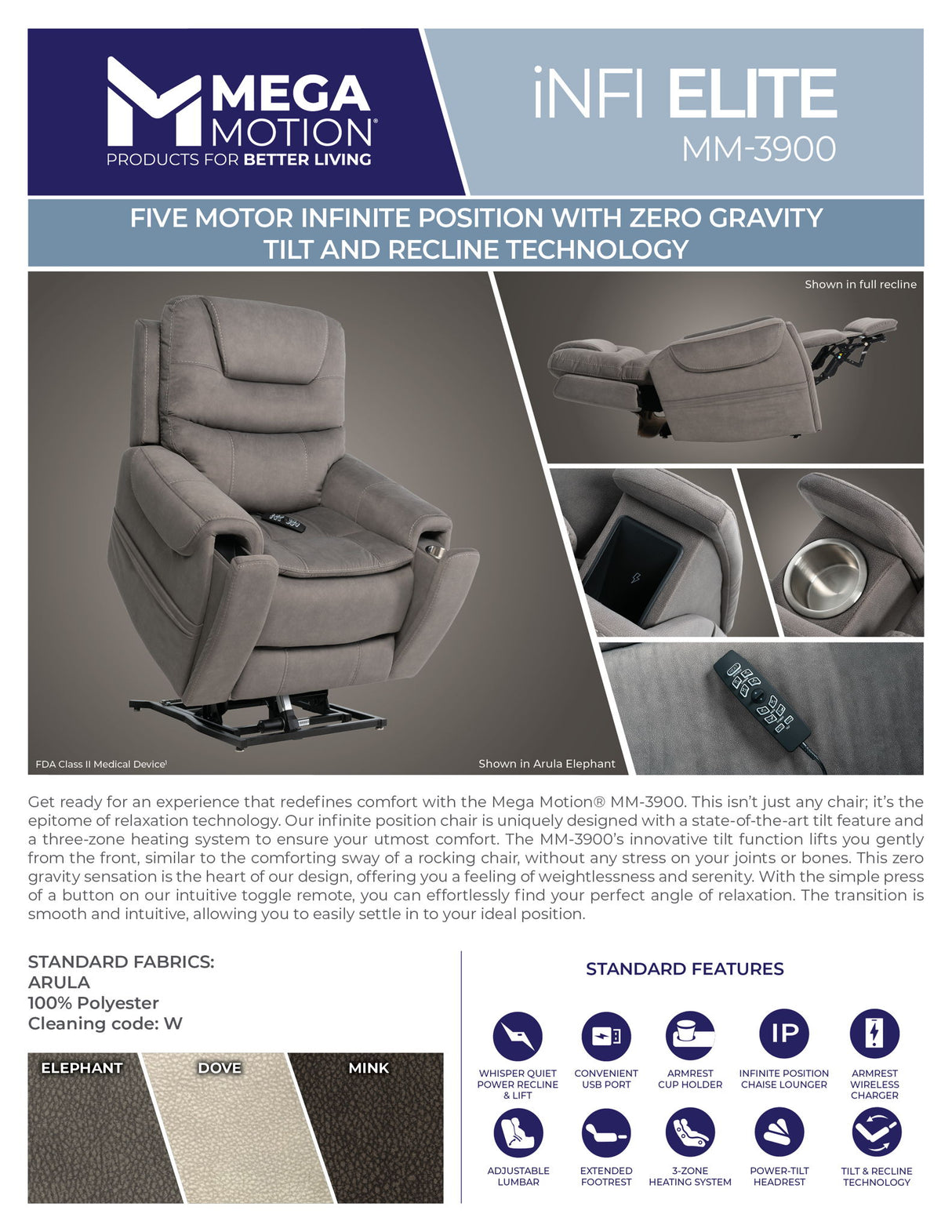 MM-3900 Power Lift Recliner