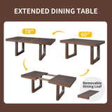 Extendable Dining Set, Farmhouse Extendable Table With Upholstered Chairs