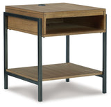 Fridley - Rectangular End Table - Brown / Black