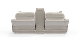 Micah - Power Headrest Power Deep Seat Reclining Console Loveseat - Oatmeal